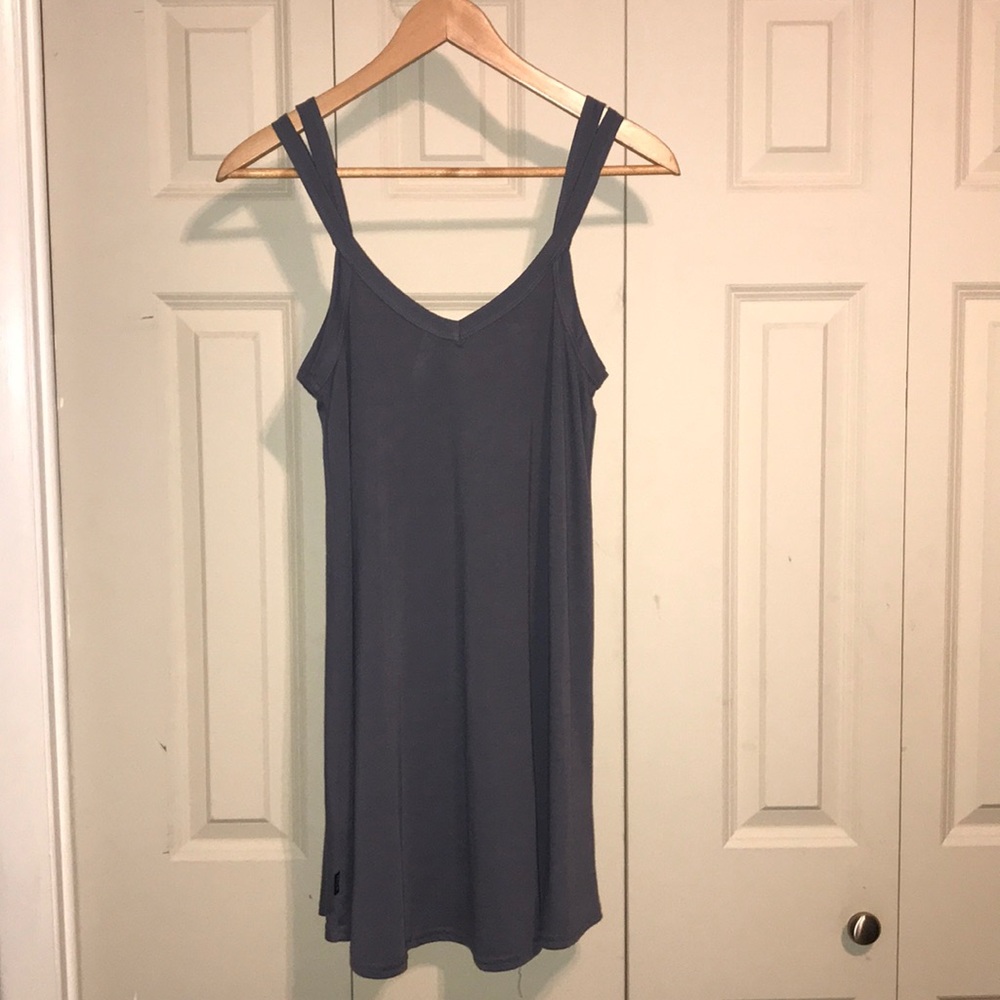 blue strapy dress!